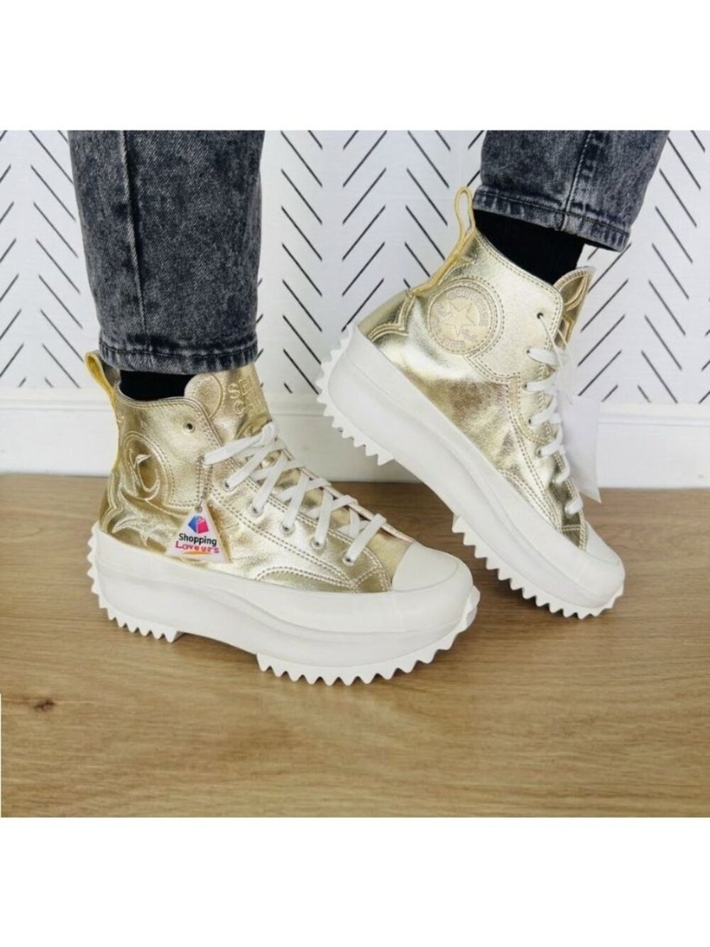 ❤️CONVERSE RUN STAR HIKE HI Sz 7 Womens Shoes GOLD Sneakers Boot Western A10333C